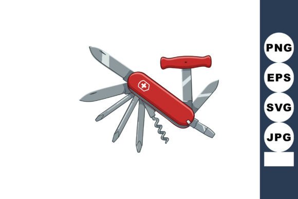 Download Multifunctional Red Pocket Knife with Va - Multifunctional Collection