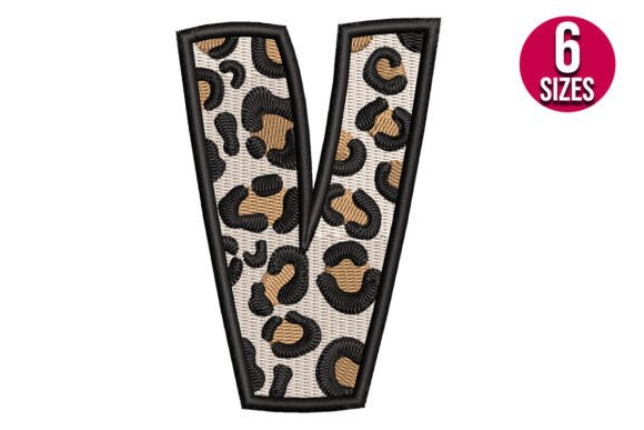 Download Leopard Print Alphabet Font Letter V - Print alphabet font Collection